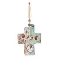 Kelly Rae Roberts Hanging Ornament - Faith Cross