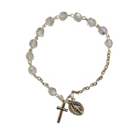 Roman Inc Birthstone Rosary Bracelet - April