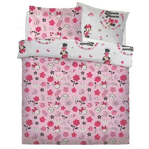 Disney Minnie Mouse Quilt Cover Set Double Floral Wink