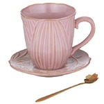 Ashdene Petals - Mug, Saucer & Spoon Gift Set - Dusty Pink