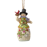 PRE PRODUCTION SAMPLE - Heartwood Creek Classic - Snowman with Cardinal Hanging Ornament