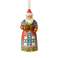 PRE PRODUCTION SAMPLE - Jim Shore Heartwood Creek - Santa with Holly Hanging Ornament