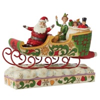 Elf by Jim Shore - Buddy & Santa In Sleigh