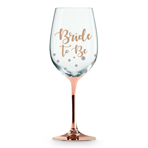 Rose Stem Bride To Be Wine Glass