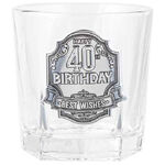 40th Birthday Badge Whisky Glass