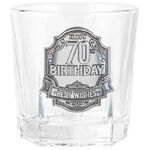 70th Birthday Badge Whisky Glass