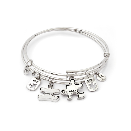 Chrysalis Two of a Kind Collection - Best Friends Expandable Bangles Rhodium
