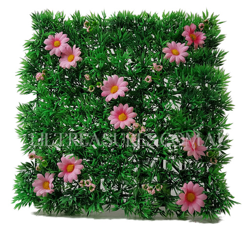 Grass Mat With Pink Daisies