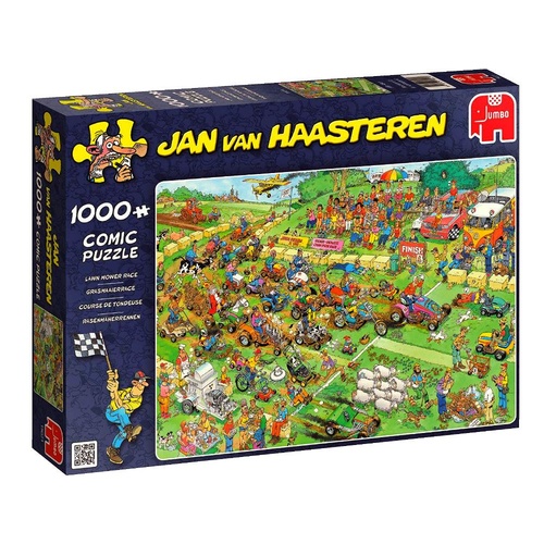 Jan Van Haasteren Puzzle 1000pc - Lawn Mower Race