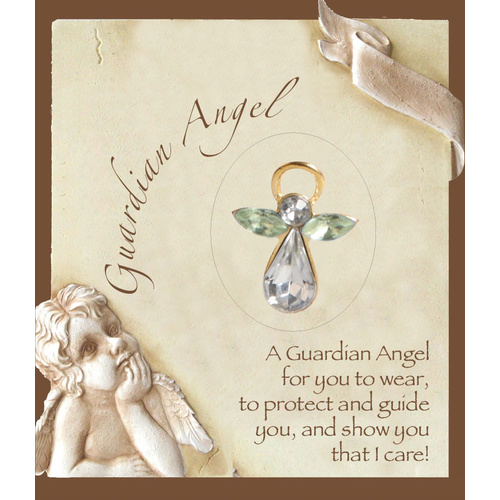 Guardian Angel Birthstone Lapel Pin - August