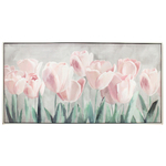 NF Living Wall Art - Soft Tulip Garden Painting 123x63cm