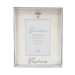 Silver Baptism Photo Frame with Motiff - 4x6 - Grandson