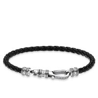 Thomas Sabo Bracelet - Black Leather Strap with Lobster Clasp