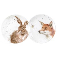 Royal Worcester Wrendale Coupe Plates (Set of 2) - Fox Hare