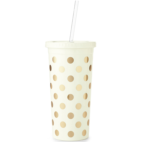 Kate Spade New York TUMBLER GOLD DOTS 154950 BNIB Great Gift Idea