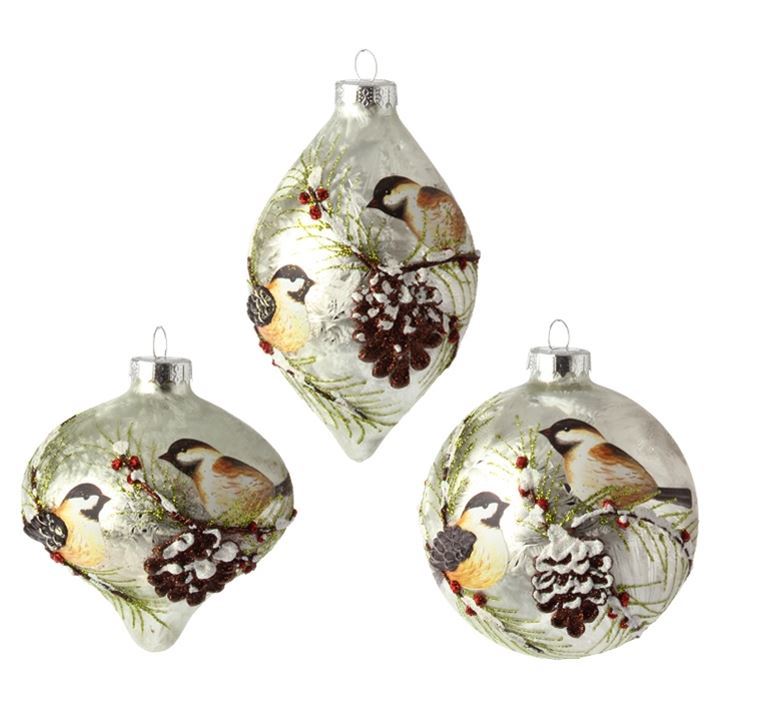 Raz Hanging Ornaments Set Of 3 Bird Ornaments