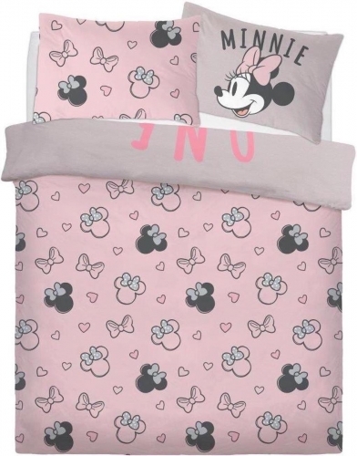 Disney Minnie Mouse 'Gold Bows' Rotary Single Bed Duvet Quilt Cover Set New Gift 