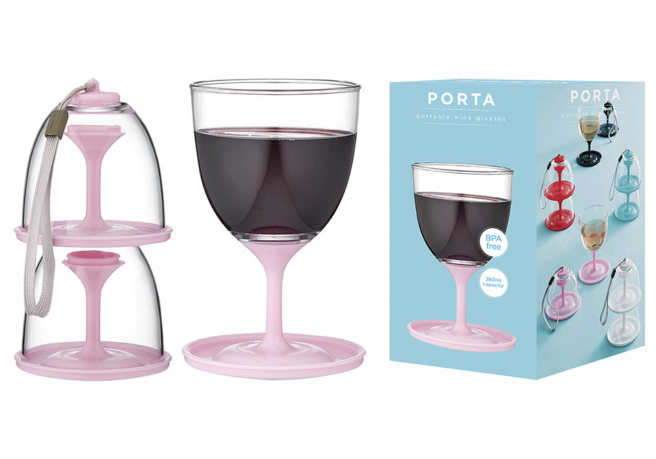 Porta Portables - Pink Travel Wine Glass 2 Pack
