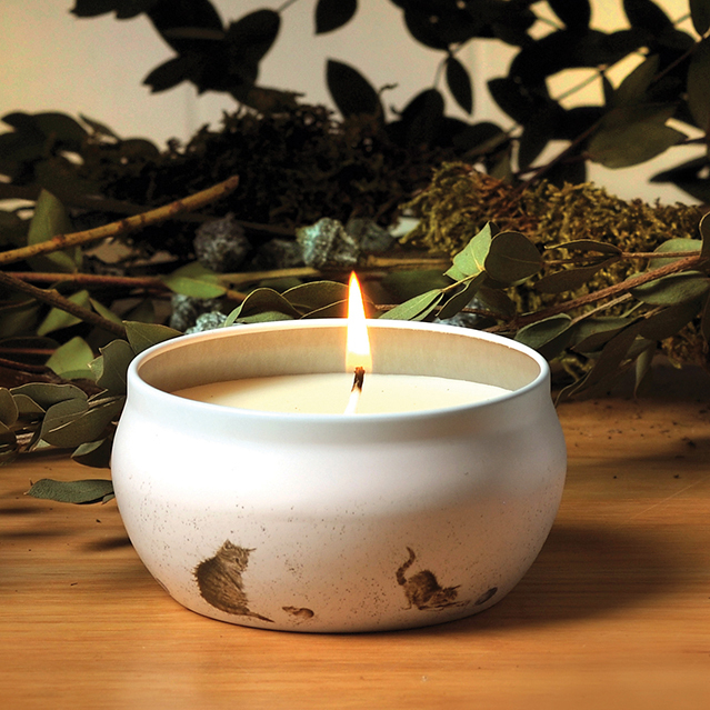 Royal Worcester Wrendale Boutique Candle in a Tin Cat & Mouse