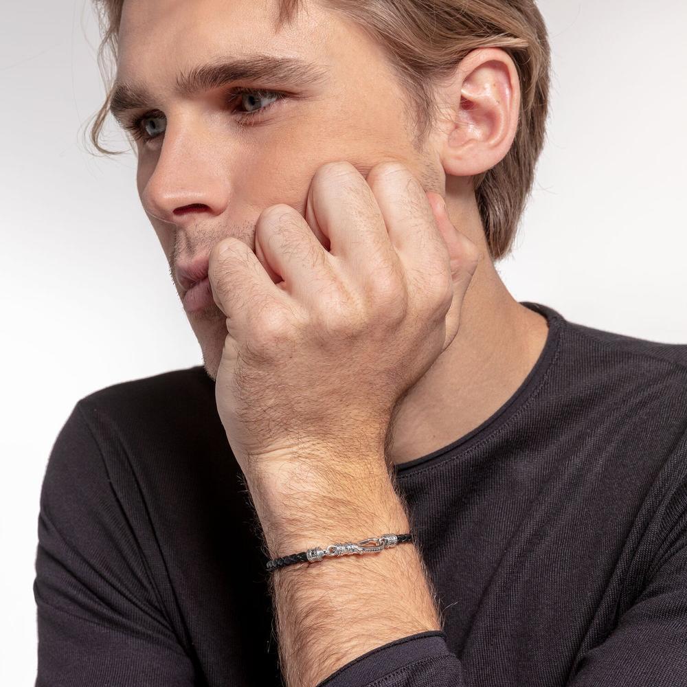 Thomas sabo black leather bracelet deals