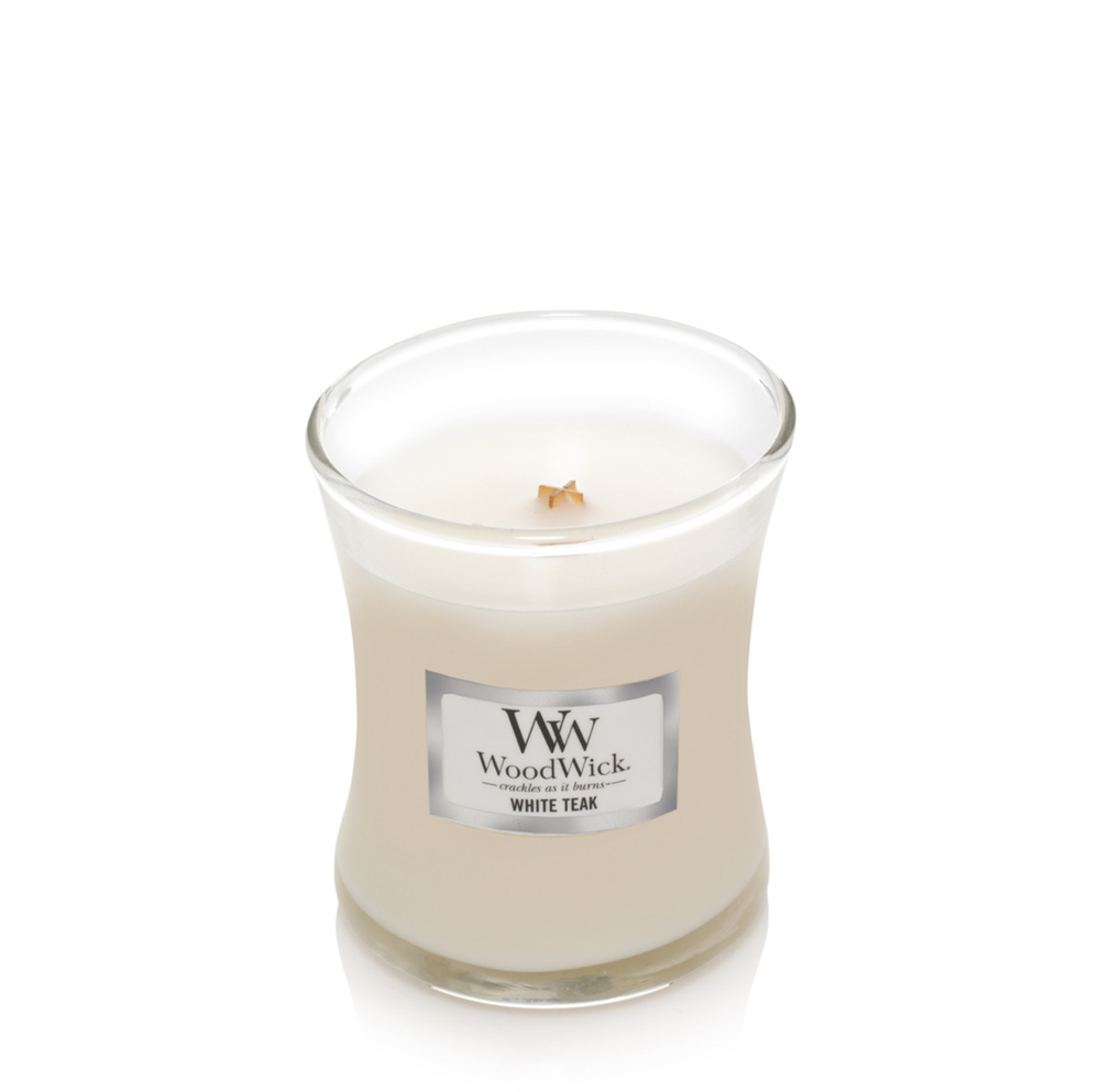 WoodWick Mini Candle White Teak