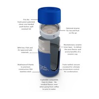 Frank Green Reusable Bottle - Ceramic 595ml Reef Straw Lid