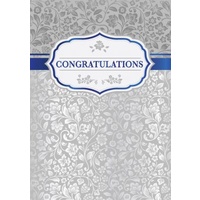 Greeting Card - Congratulations - Floral on grey