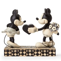 Jim Shore Disney Traditions - Mickey & Minnie Black & White - Real Sweetheart