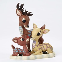 Jim Shore Rudolph Traditions - Rudolph with Donner and Mother Figurine