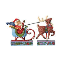 PRE PRODUCTION SAMPLE - Heartwood Creek Classic - Mini Santa In Sleigh with Reindeer