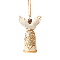 Pre Production Smaple - Heartwood Creek Classic - Ivory and Gold Nativity Angel Hanging Ornament