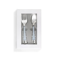 Demdaco Baby - Elegant Charms Prince Spoon & Fork Keepsake Gift Set