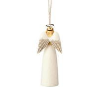 Jim Shore Heartwood Creek Black & Gold - Praying Angel Hanging Ornament