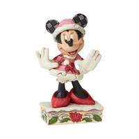 Jim Shore Disney Traditions - Minnie Mouse Christmas - Festive Fashionista Personality Pose