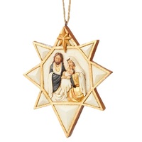 Jim Shore Heartwood Creek Black & Gold - Nativity Star Hanging Ornament 