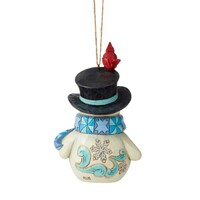 Heartwood Creek Hanging Ornaments - Snowman with Cardinal on Hat