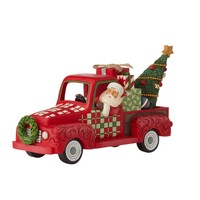 Country Living by Jim Shore - Santa in Red Truck - Country Roads Lead To Christmas
