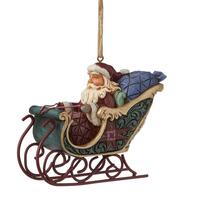 Jim Shore Heartwood Creek - Santa In Sleigh Hanging Ornament Limited Edition