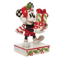 Jim Shore Disney Traditions - Mickey Mouse Christmas - Mickey With Stacked Presents
