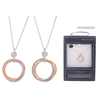 Equilibrium Diamond 3 Ring Necklace - Rose Gold