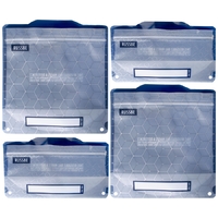 Russbe Reusable Zip Lock Bag Hexagrid - Snack And Sandwich (4 Pack)