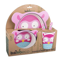 Bambeco Bamboo 5 Piece Kids Meal Set - Owl 