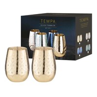 Tempa Estelle - Gold Tumbler Glass 2 Pack