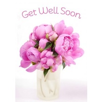 Greeting Card - Get Well Soon - Pink Flowers