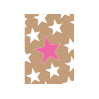 Mini Greeting Card - Pink and white stars