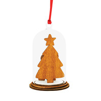 Disney Enchanting Hanging Dome Ornament - Minnie Mouse With Christmas Tree - Merry Christmas