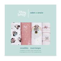 aden & anais Essentials Disney Swaddles 4 Pack - Minnie Rainbows