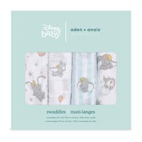 aden & anais Essentials Disney Swaddles 4 Pack - Dumbo New Heights