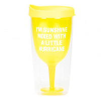 Say What? Picnic Wine Tumbler - I'm Sunshine Mixed with Hurricane