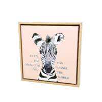 Baby Zebra Framed Canvas By Splosh